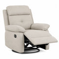Fabric Recliner Chair with Beige Swivel Rocker