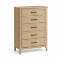 Oak Wood 5-Drawer Chest