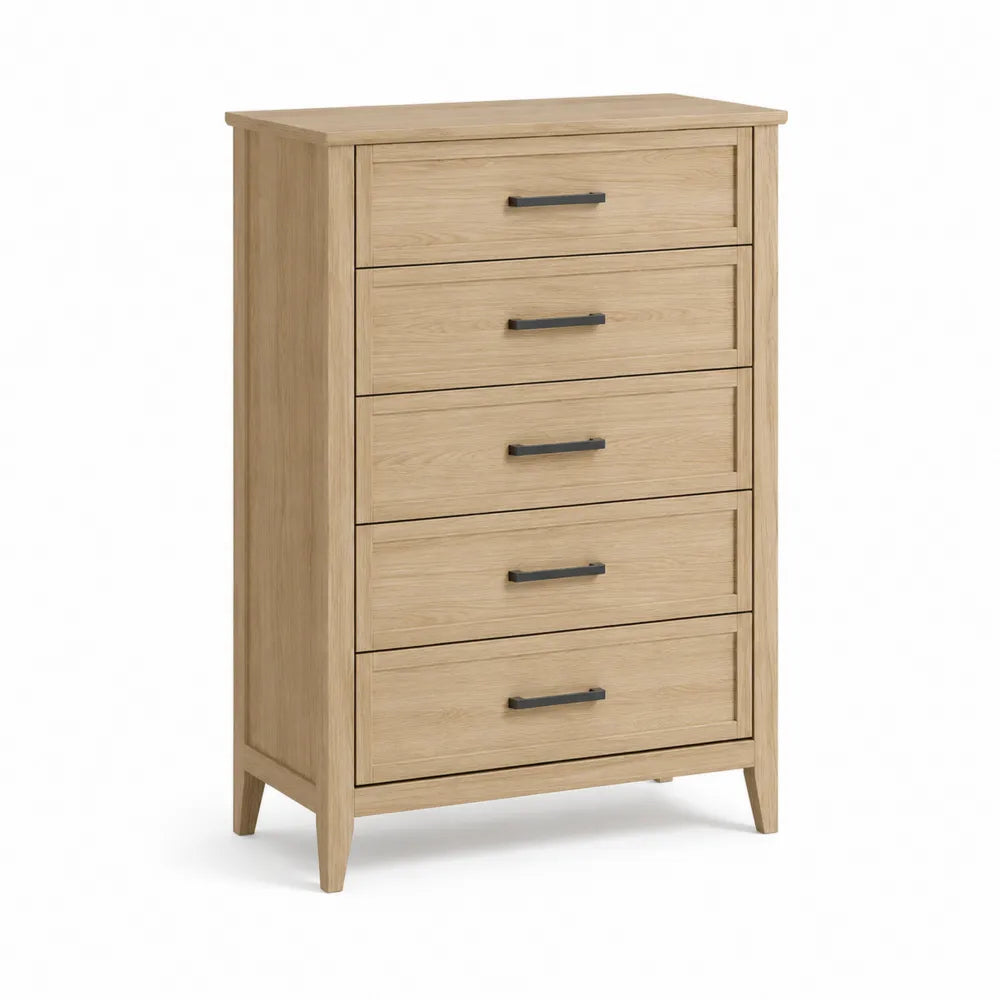 Oak Wood 5-Drawer Chest