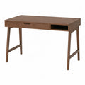 Walnut Wood Desk with Drawer and Shelf 120x60x75 cm