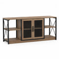 Wood and Metal TV Stand with Mesh Doors 55in