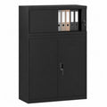 Steel File Cabinet Black with Locking Doors