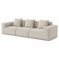 Beige Corduroy Modular Sofa with Cushions