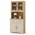 Kitchen Buffet Cabinet Wood and MDF Beige 183cm