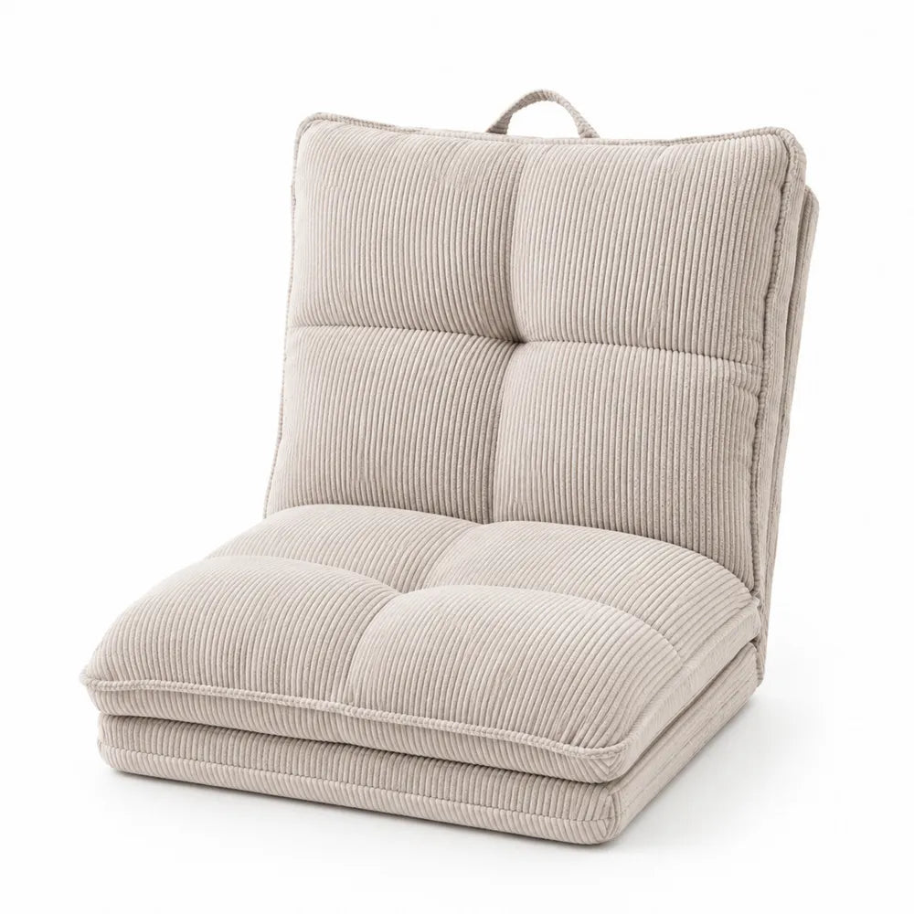 Corduroy Adjustable Floor Chair Beige
