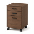 3-Drawer Mobile File Cabinet with Black Handles
