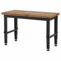 Rectangular Solid Wood and Steel Adjustable Desk 120cm x 60cm