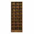 Tall Wood Storage Shelf with Compartments Brown 180x60x30 cm