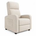 Recliner Chair Linen Fabric Beige 102cm x 80cm x 90cm