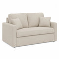 Beige Fabric Loveseat Sofa with Cushions