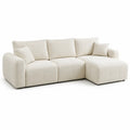 Beige Fabric Sectional Sofa with Chaise