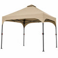 Square Outdoor Canopy Gazebo Steel Frame Beige 3x3m