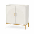 MDF Sideboard with Metal Legs White and Gold 80cm x 40cm x 90cm