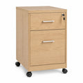 Wood 2-Drawer Mobile File Cabinet with Lock and Wheels