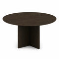 Round Wood Dining Table Dark Brown 120cm