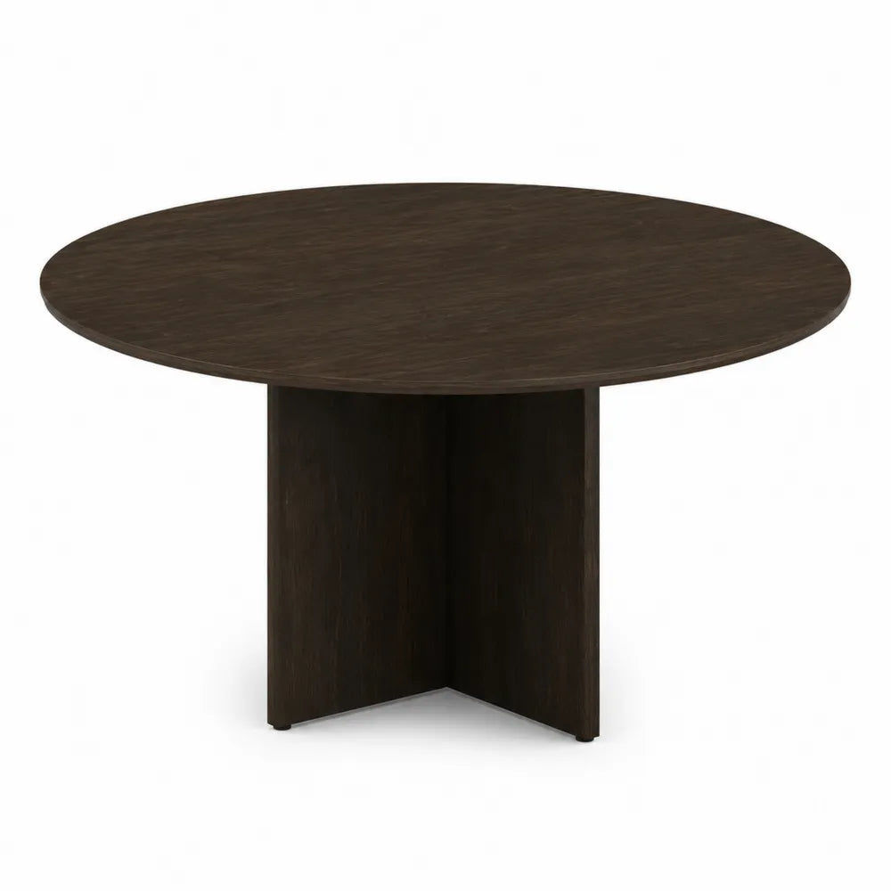 Round Wood Dining Table Dark Brown 120cm