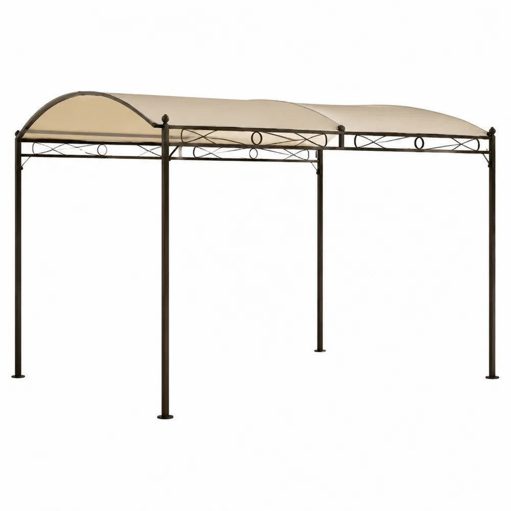 Rectangle Iron Frame Gazebo with Polyester Canopy 400cm x 200cm Beige