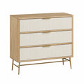 MDF 3-Drawer Dresser with Metal Legs