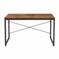 Wood and Metal Industrial Desk with Rustic Brown Finish 120x60x75 cm
