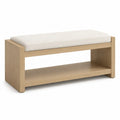 Wooden Bench with Polyester Cushion and Oak Frame 120x40x45 cm