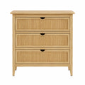 Wood 3-Drawer Dresser with Natural Finish 90cm x 40cm x 80cm