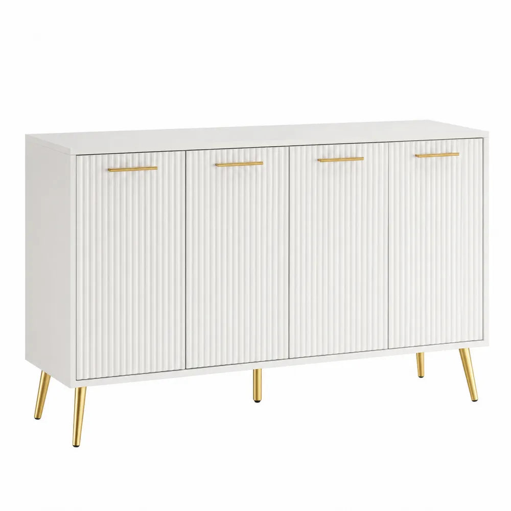 White MDF Sideboard with Gold Metal Legs