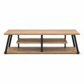Rectangular Wood TV Stand with Metal Frame 120x40x45 cm