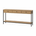 Console Table Rectangular Wood Steel Frame Light Brown 120cm x 30cm x 80cm