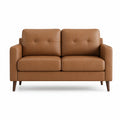 PU Leather Loveseat Sofa Brown 134cm Width