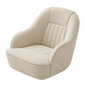 Beige Fabric Lounge Chair with Padded Backrest