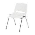 Polypropylene Stackable Chair White with Chrome Legs