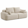 Two-Seater Fabric Sofa Polyester Beige 190cm