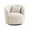 Swivel Accent Chair Sherpa Off-White 81cm