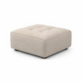 Square Ottoman Linen Fabric Beige 90cm x 90cm x 45cm