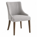 Polyester Upholstered Dining Chair with Wood Legs