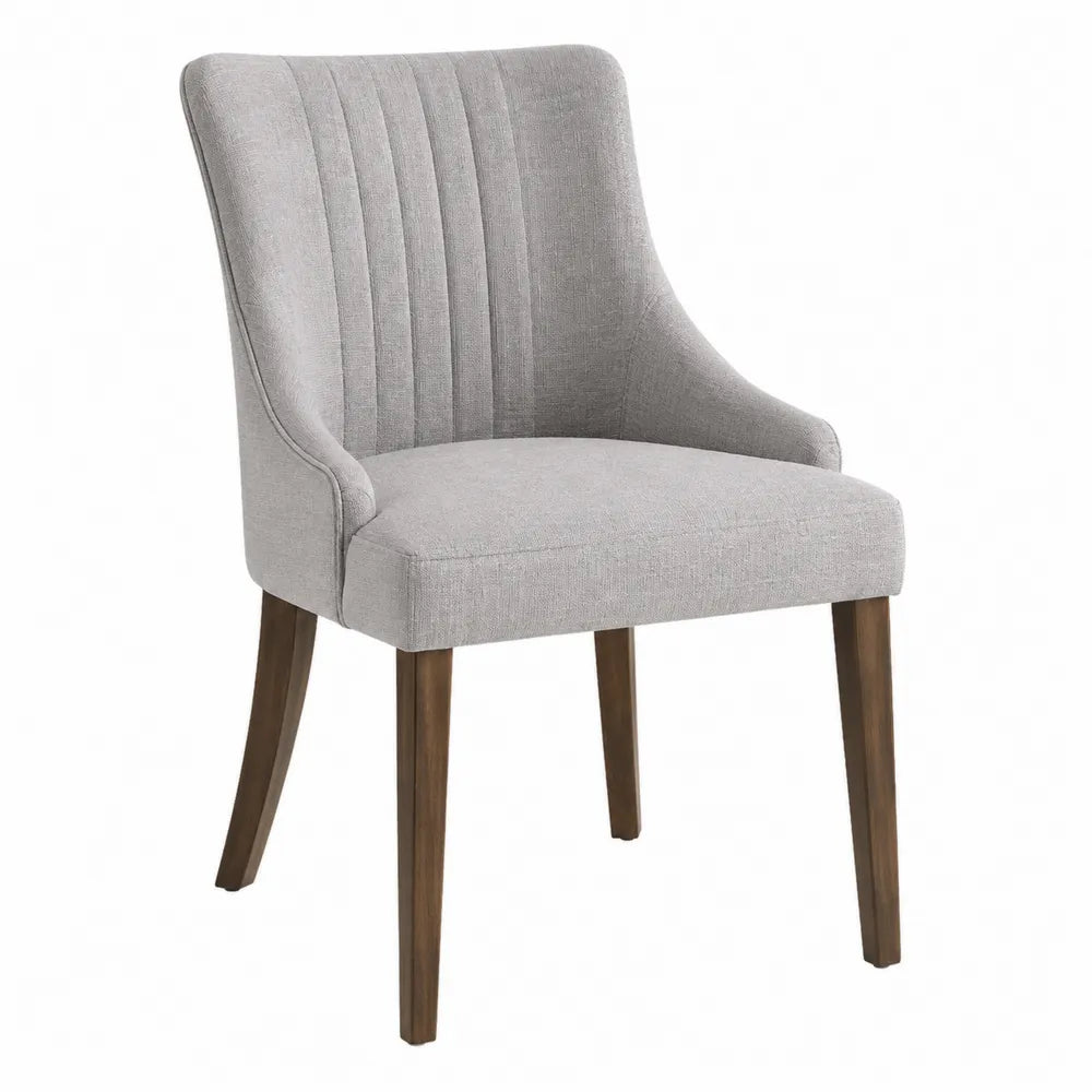 Polyester Upholstered Dining Chair with Wood Legs