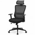 Ergonomic Office Chair with Mesh Backrest and Adjustable Headrest - Black