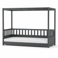 Twin Size Pine Wood Canopy Daybed Gray
