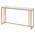 Rectangular Marble Top Console Table with Steel Frame 120cm