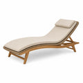 Teak Wood Chaise Lounger with Polyester Cushions